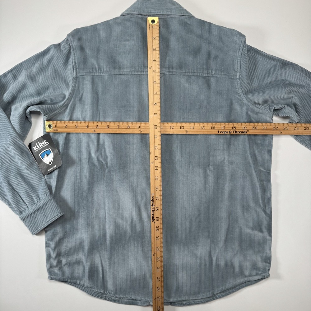 KUHL Tallula Cord Oversized Corduroy Button Up Overshirt Womens Small Blue - Picture 10 of 15
